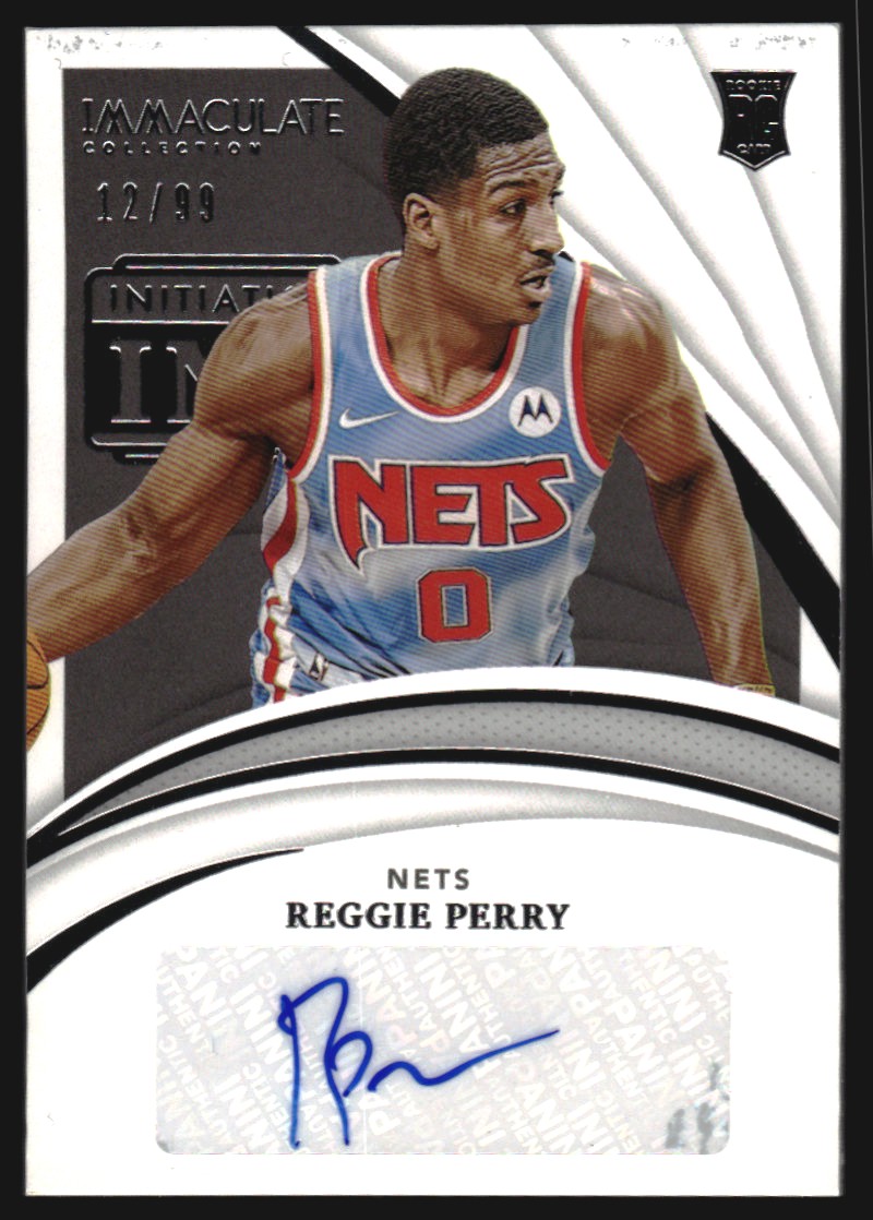 2020-21 Immaculate Collection Initiation Ink #12 Reggie Perry/99
