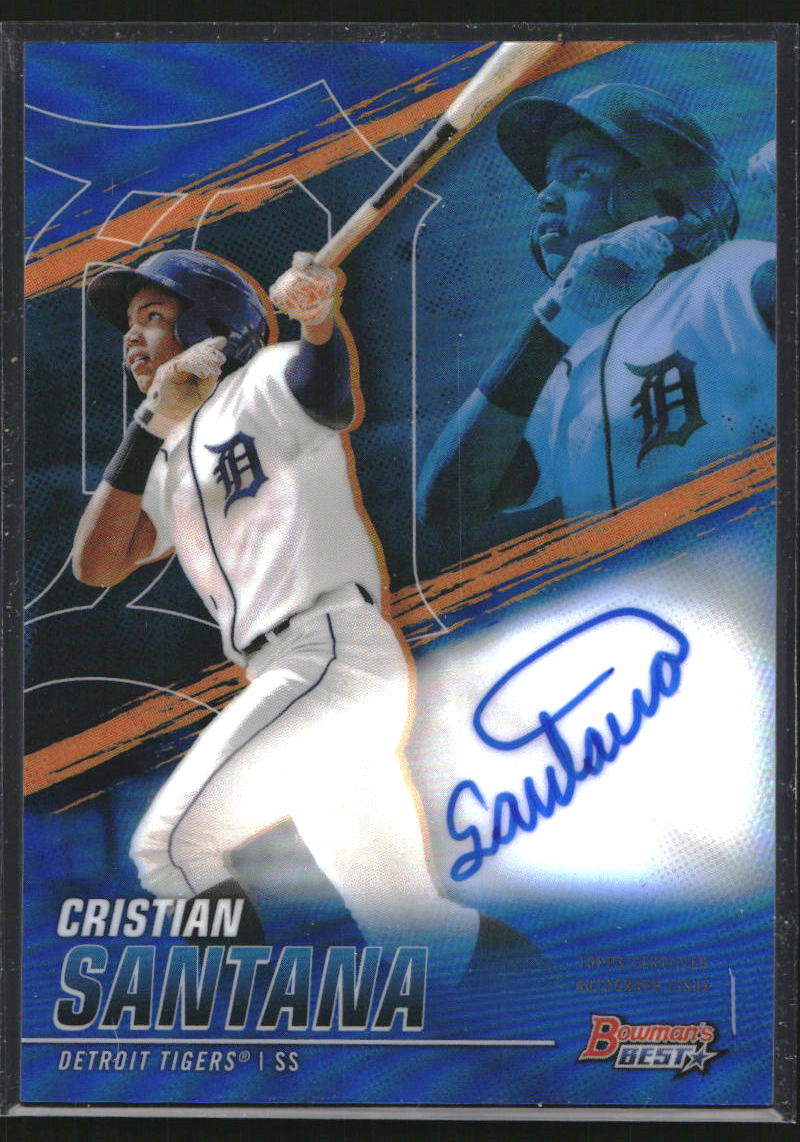 2021 Bowman's Best Best of '21 Autographs Blue Refractors #B21CS Cristian Santana