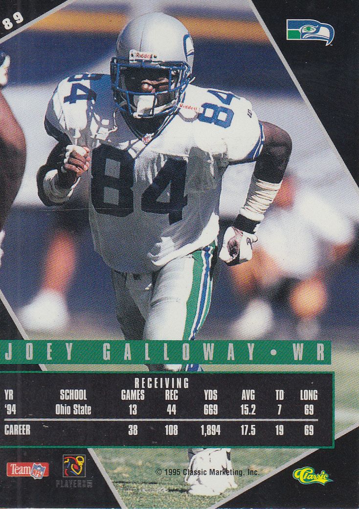 1995 Images Live #89 Joey Galloway back image