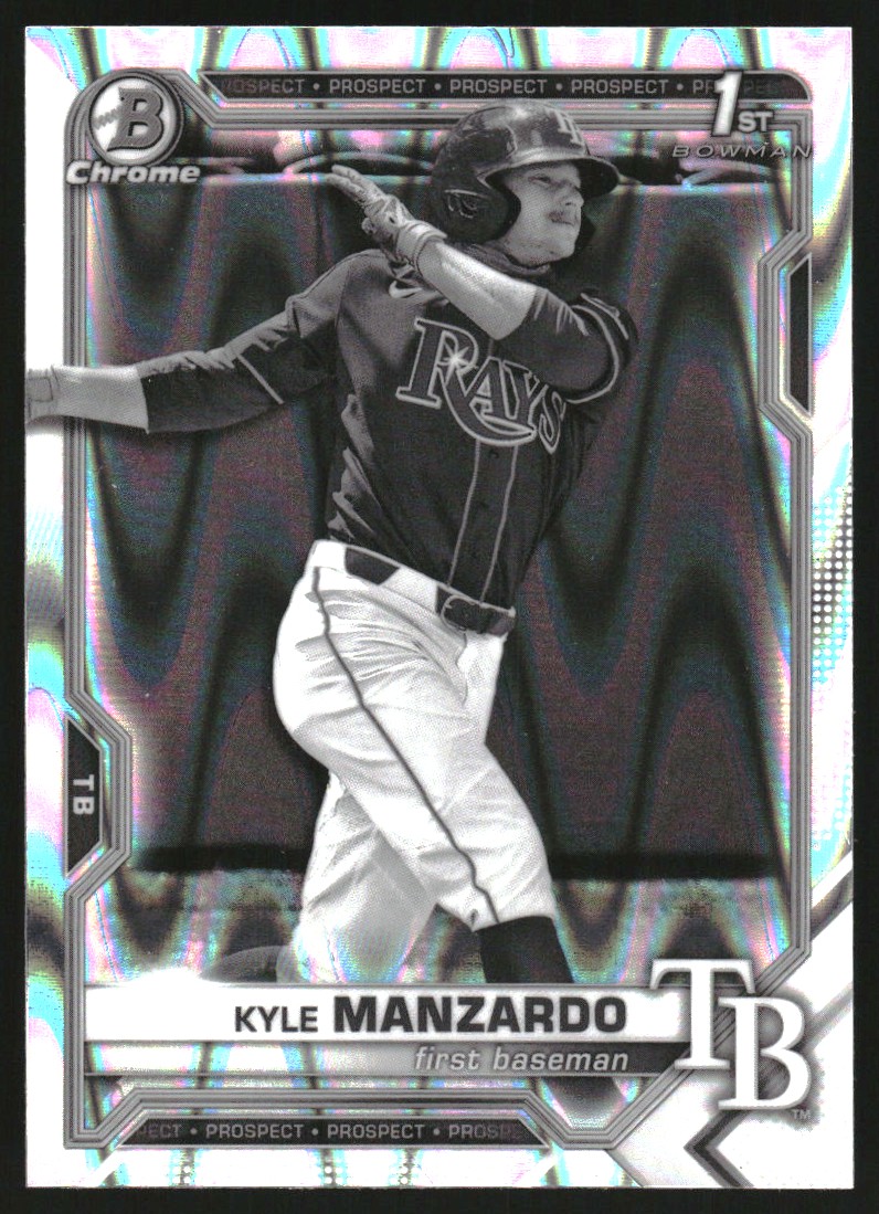 2021 Bowman Chrome Draft Black and White RayWave Refractors #BDC191 Kyle Manzardo