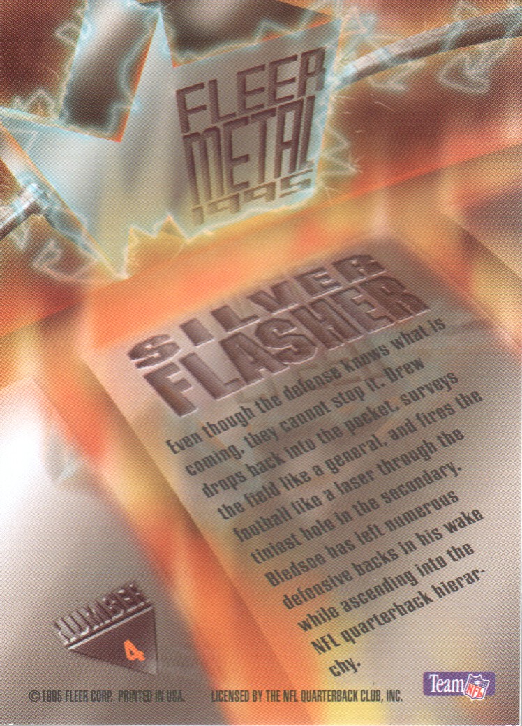 1995 Metal Silver Flashers #4 Drew Bledsoe back image