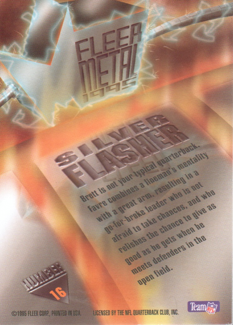 1995 Metal Silver Flashers #16 Brett Favre back image