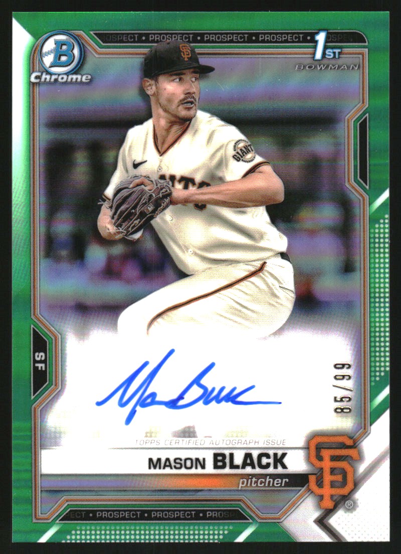 2021 Bowman Chrome Draft Autographs Green Refractors #CDAMBL Mason Black