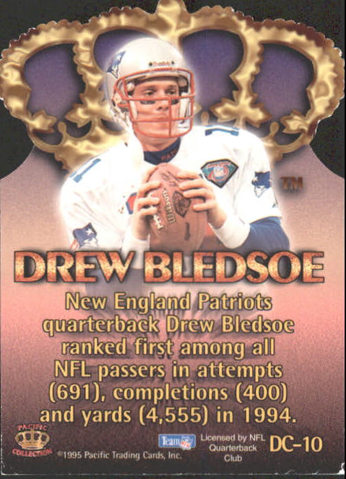 1995 Pacific Gold Crown Die Cuts Flat Gold #DC10 Drew Bledsoe back image