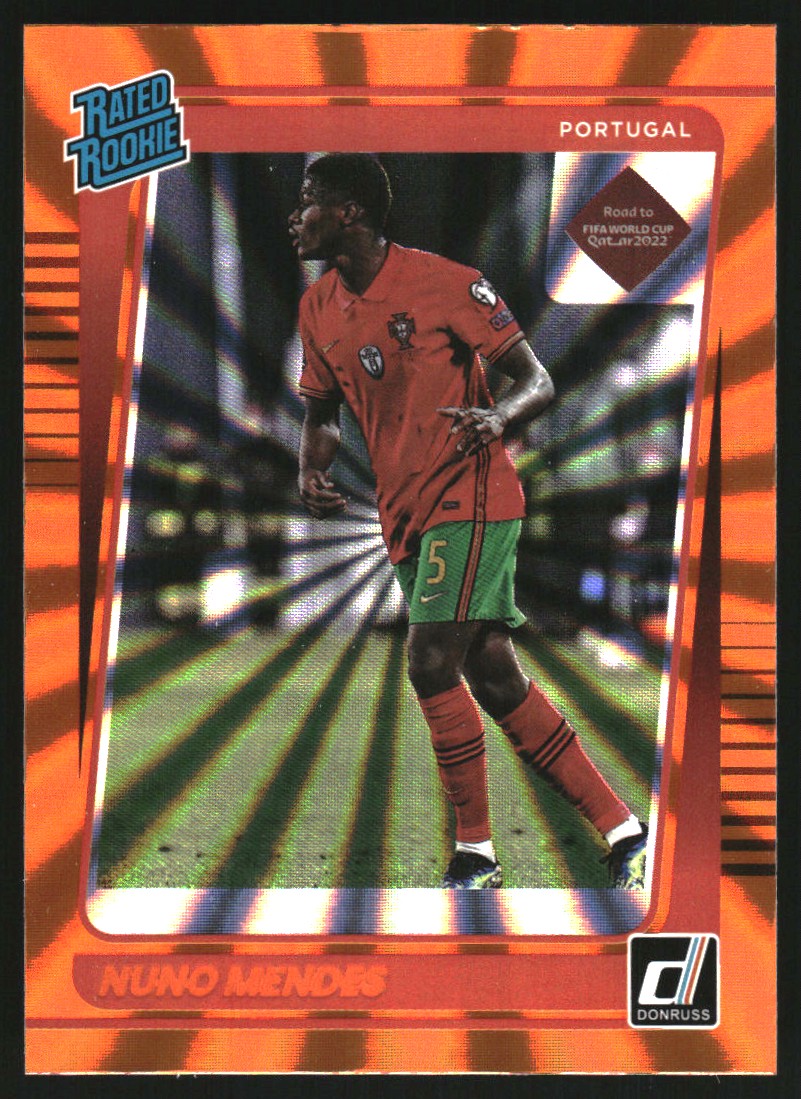 2021-22 Donruss Orange Laser Holo #192 Nuno Mendes RR
