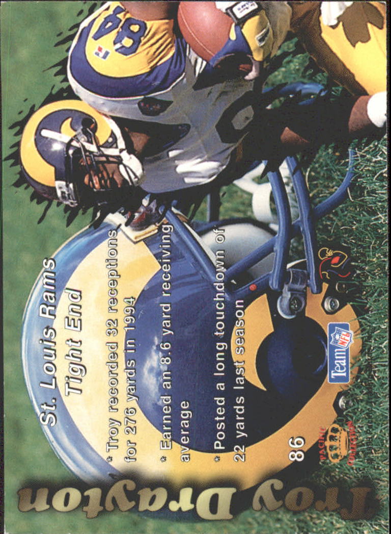 1995 Pacific Prisms Gold #86 Troy Drayton back image