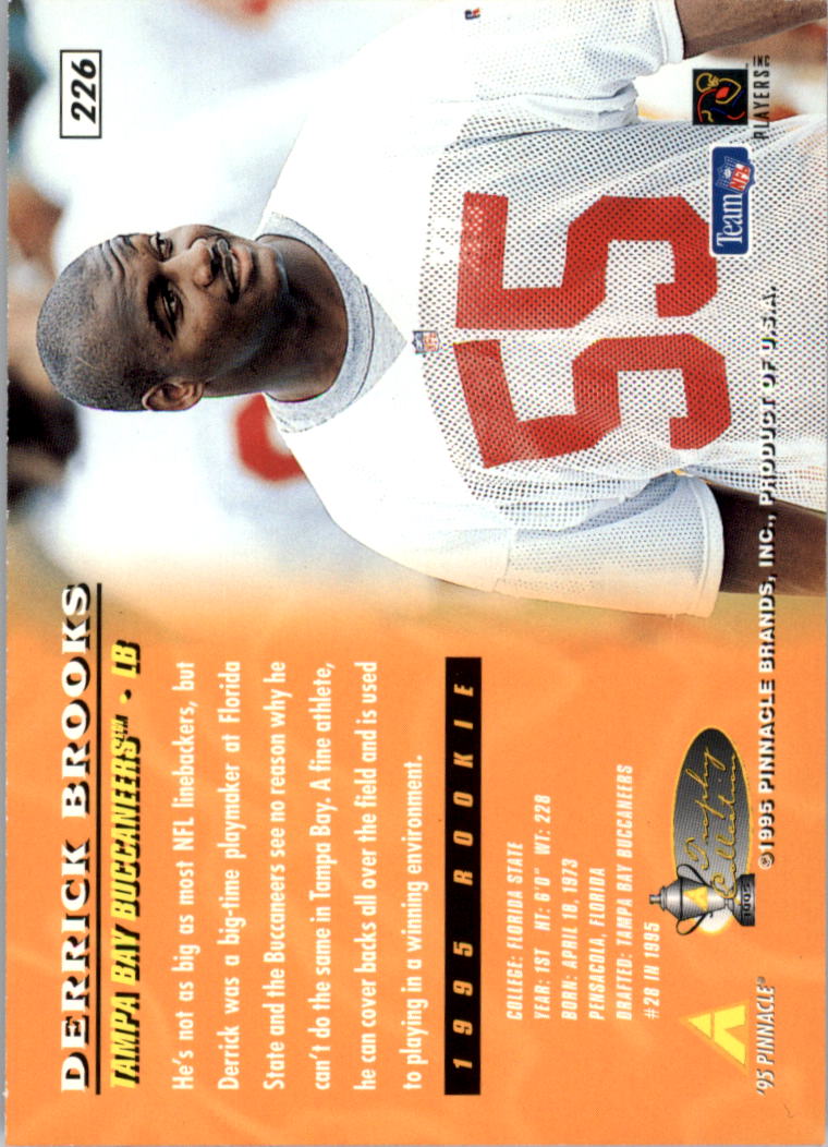 1995 Pinnacle Trophy Collection #226 Derrick Brooks back image