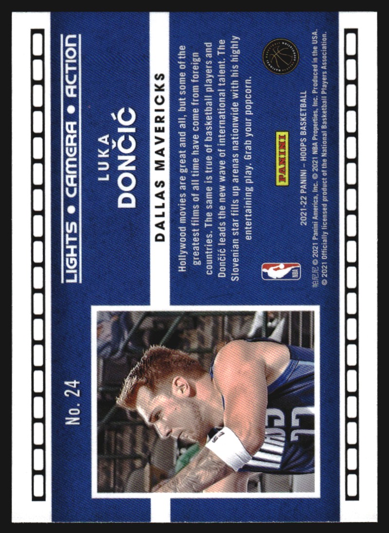 2021-22 Hoops Lights Camera Action Winter #24 Luka Doncic