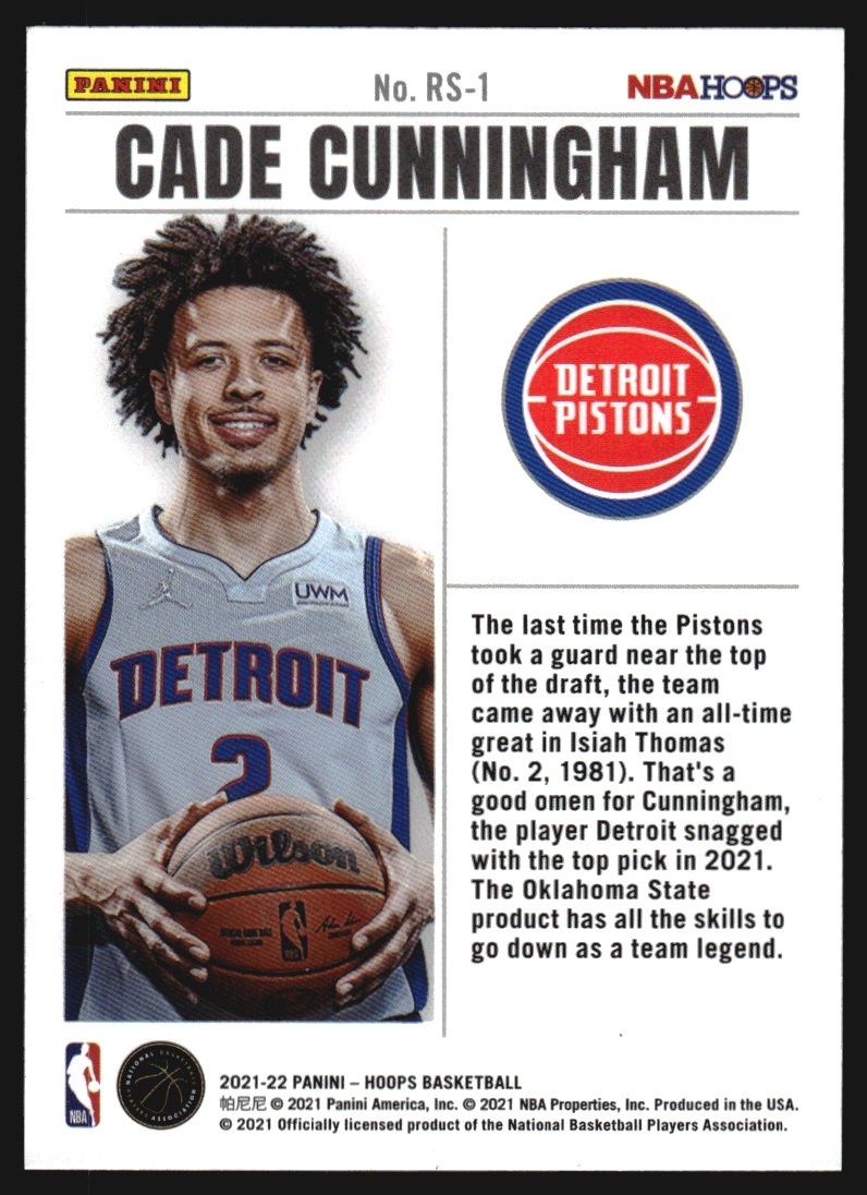 2021-22 Hoops Rookie Special #1 Cade Cunningham