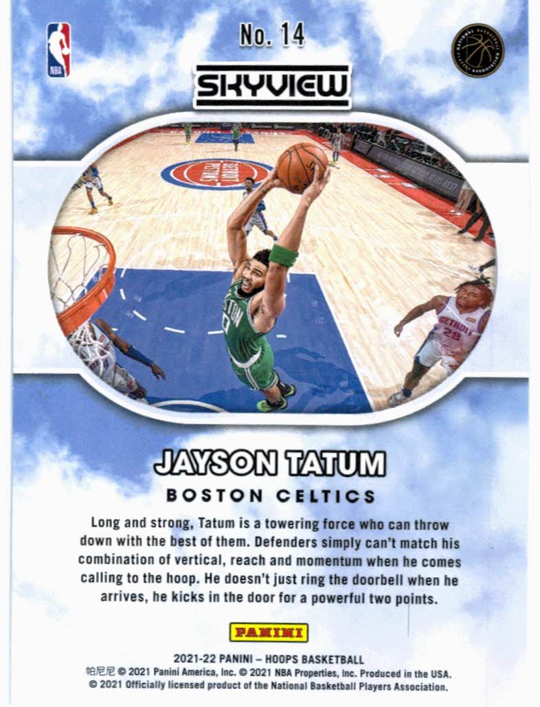2021-22 Hoops Skyview #14 Jayson Tatum back image