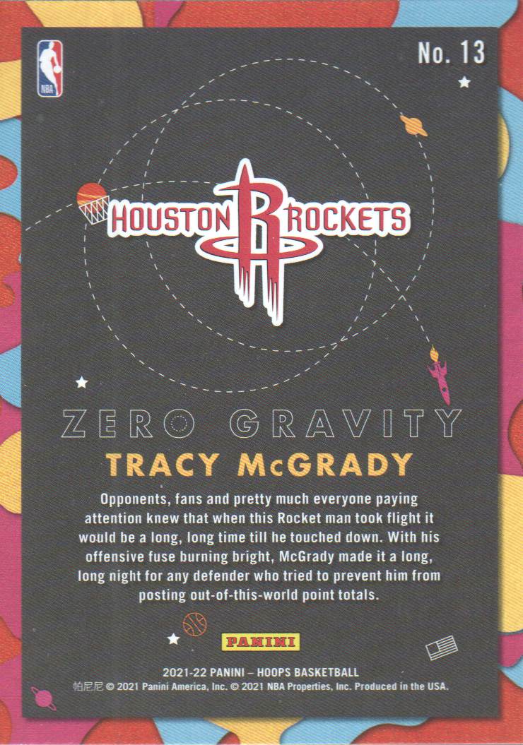 2021-22 Hoops Zero Gravity #13 Tracy McGrady back image