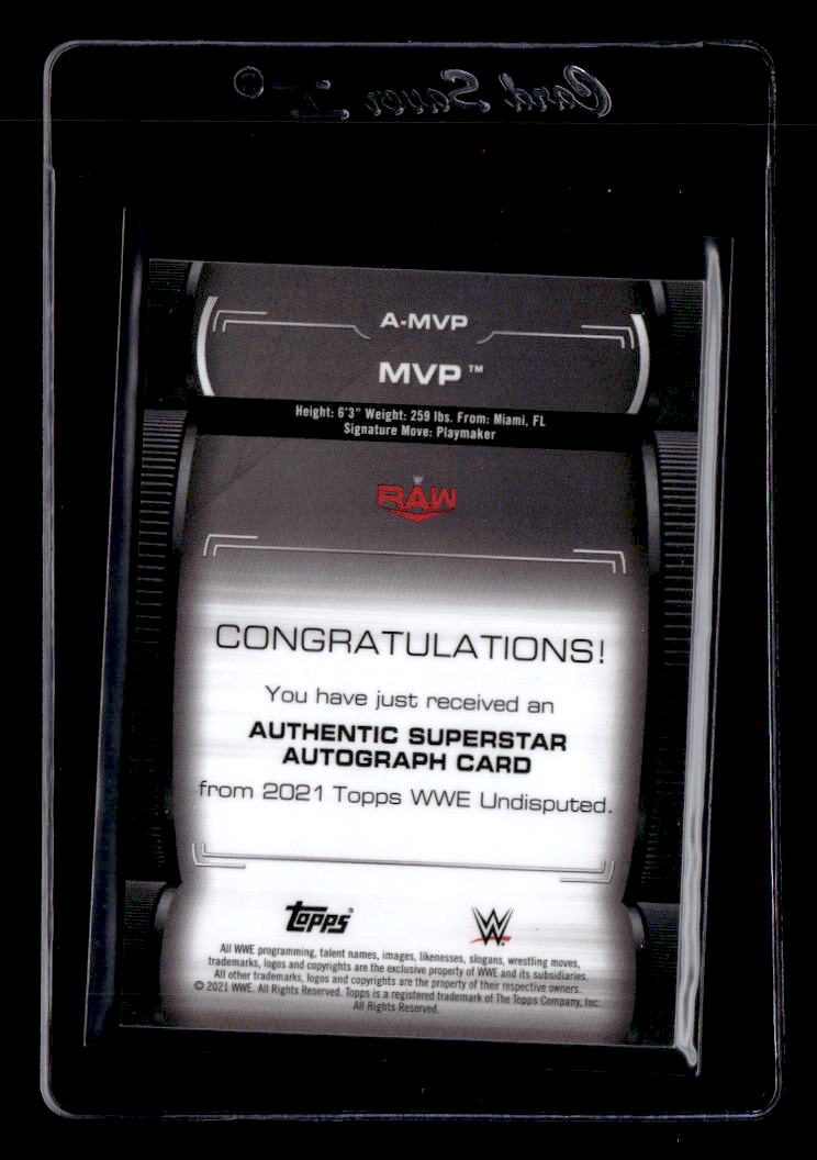 2021 Topps WWE Undisputed Autographs Purple #AMVP MVP back image