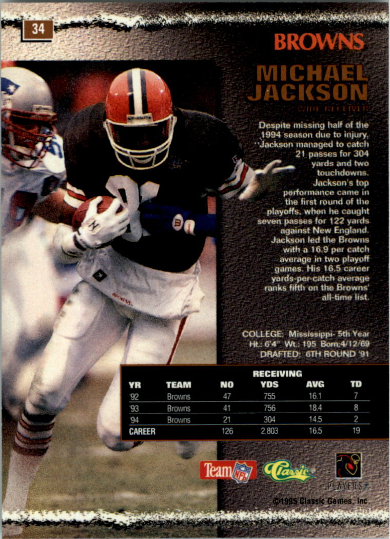 1995 Pro Line National Silver #34 Michael Jackson back image