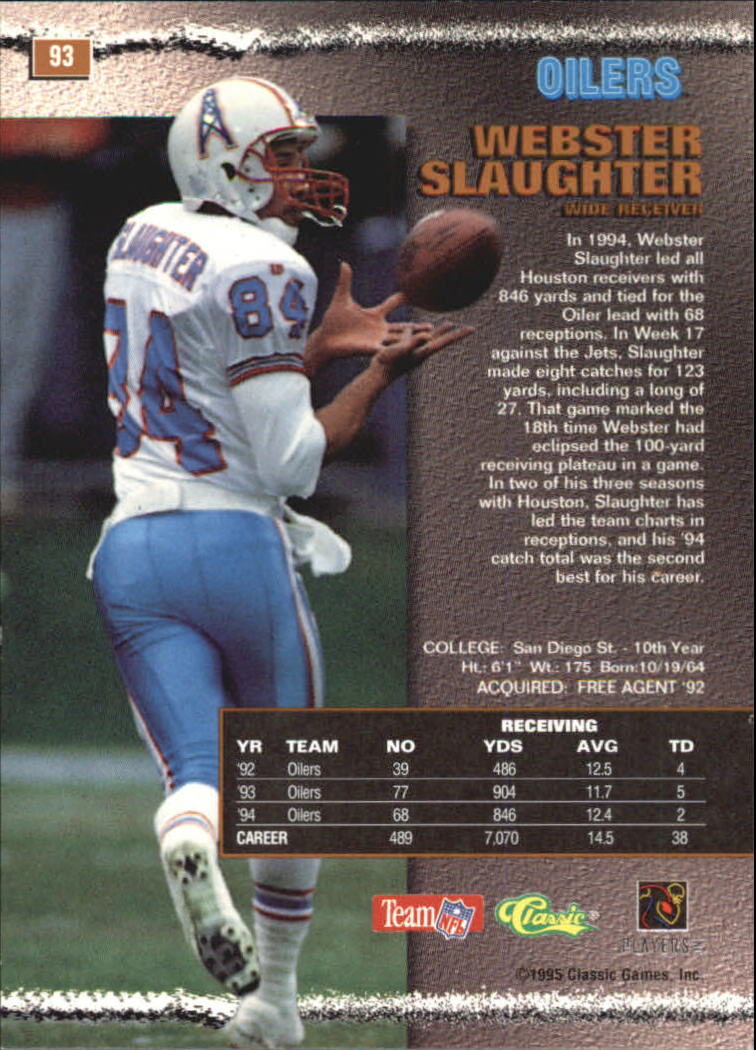 1995 Pro Line Printer's Proofs #93 Webster Slaughter back image