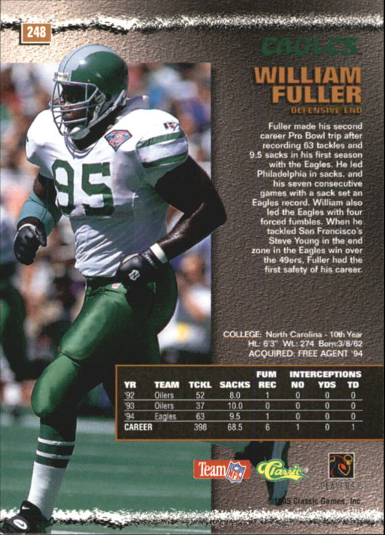 1995 Pro Line Printer's Proofs #248 William Fuller back image