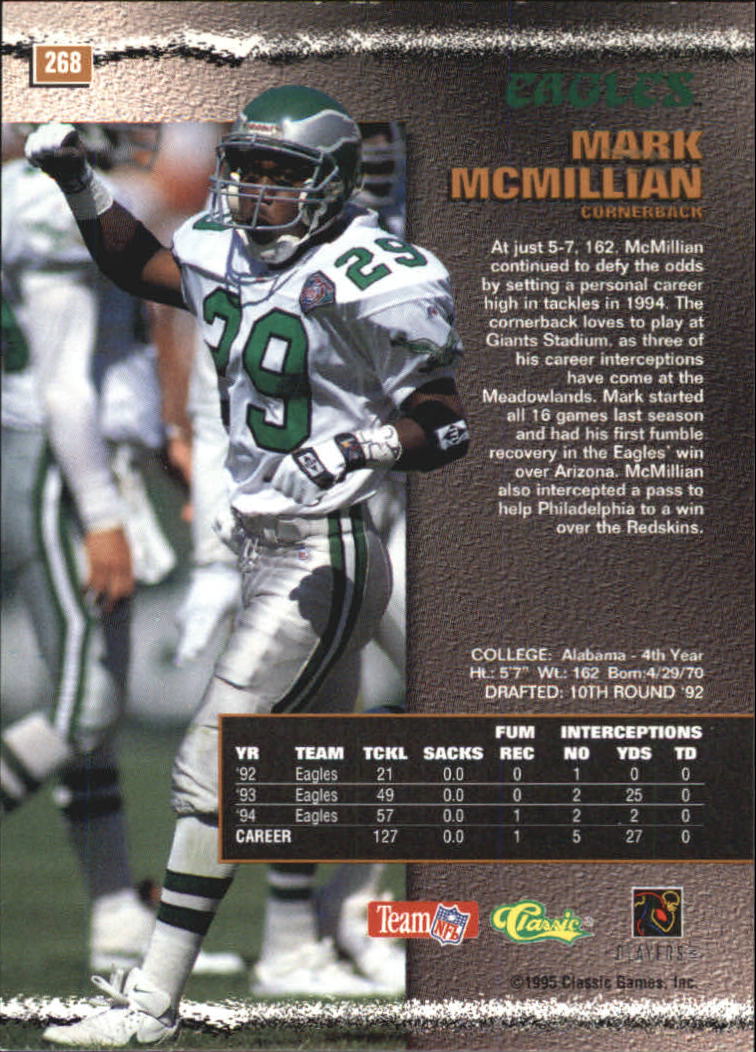 1995 Pro Line Printer's Proofs #268 Mark McMillian back image