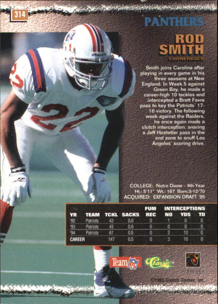 1995 Pro Line Printer's Proofs #314 Rod Smith DB - NM-MT