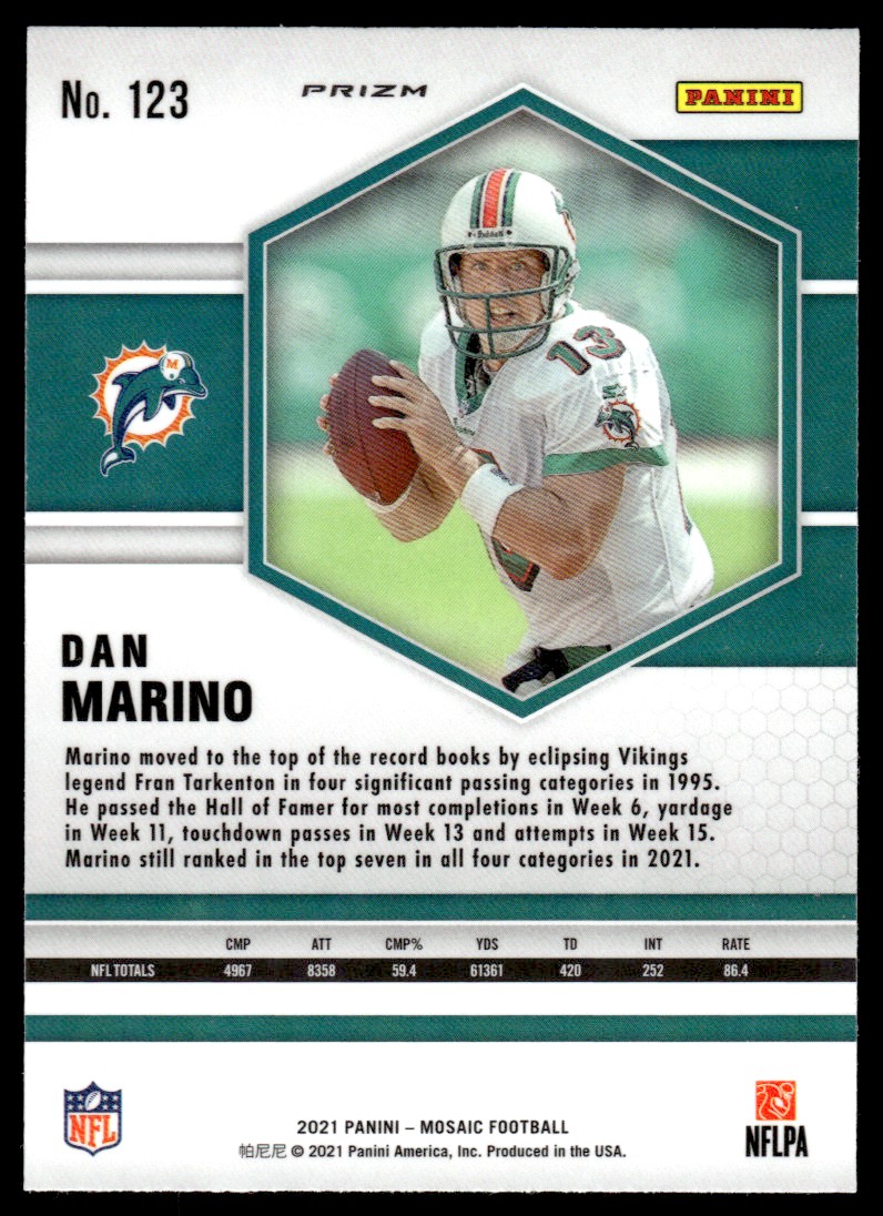 2021 Panini Mosaic Mosaic Camo Pink #123 Dan Marino