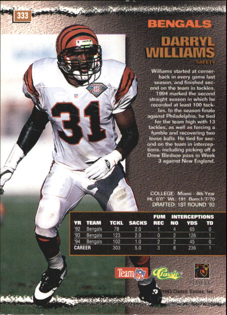 1995 Pro Line Printer's Proofs #333 Darryl Williams back image