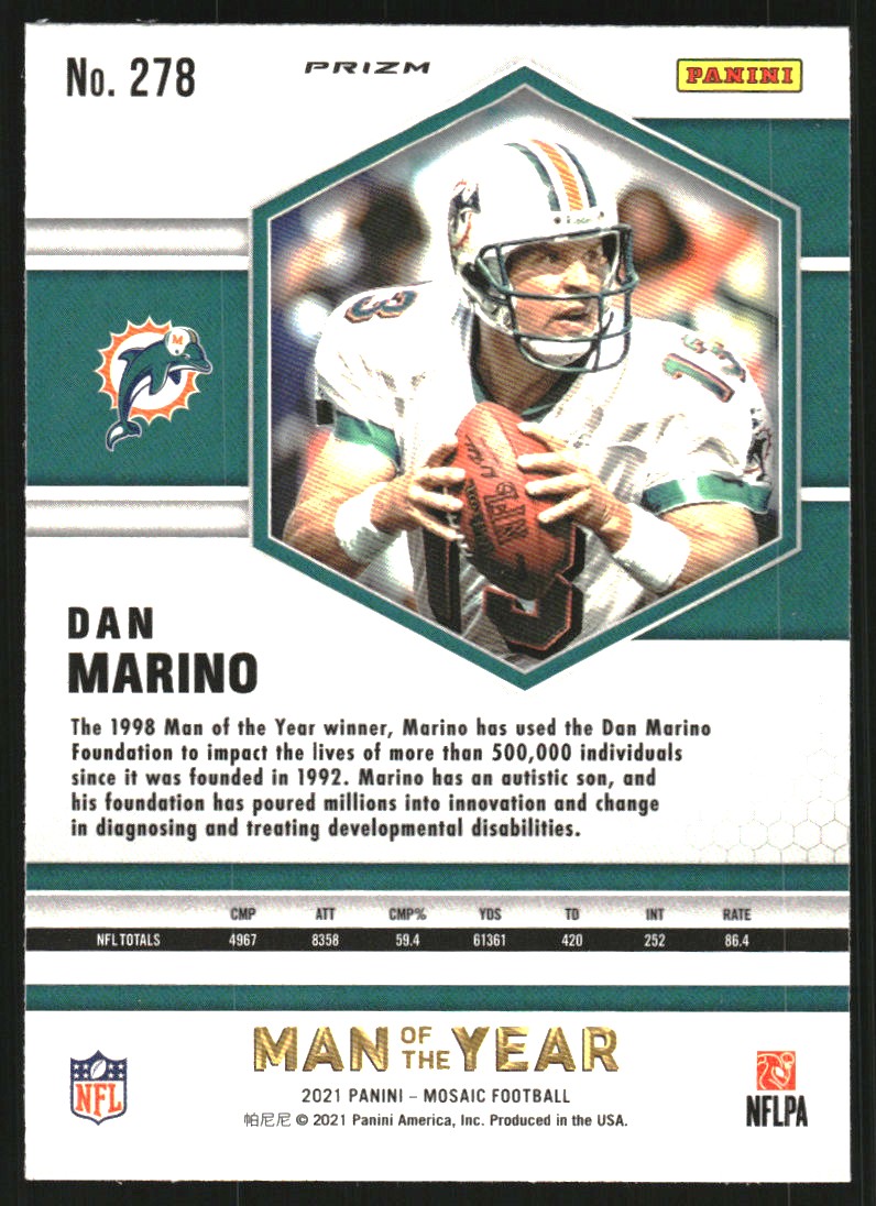 2021 Panini Mosaic Mosaic Green #278 Dan Marino MOY