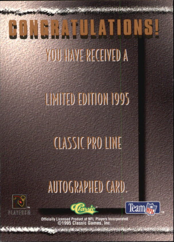 1995 Pro Line Autographs #9 Tony Bennett/1475 back image
