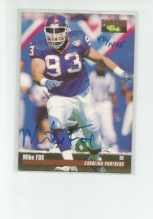 1995 Pro Line Autographs #42 Mike Fox/1445