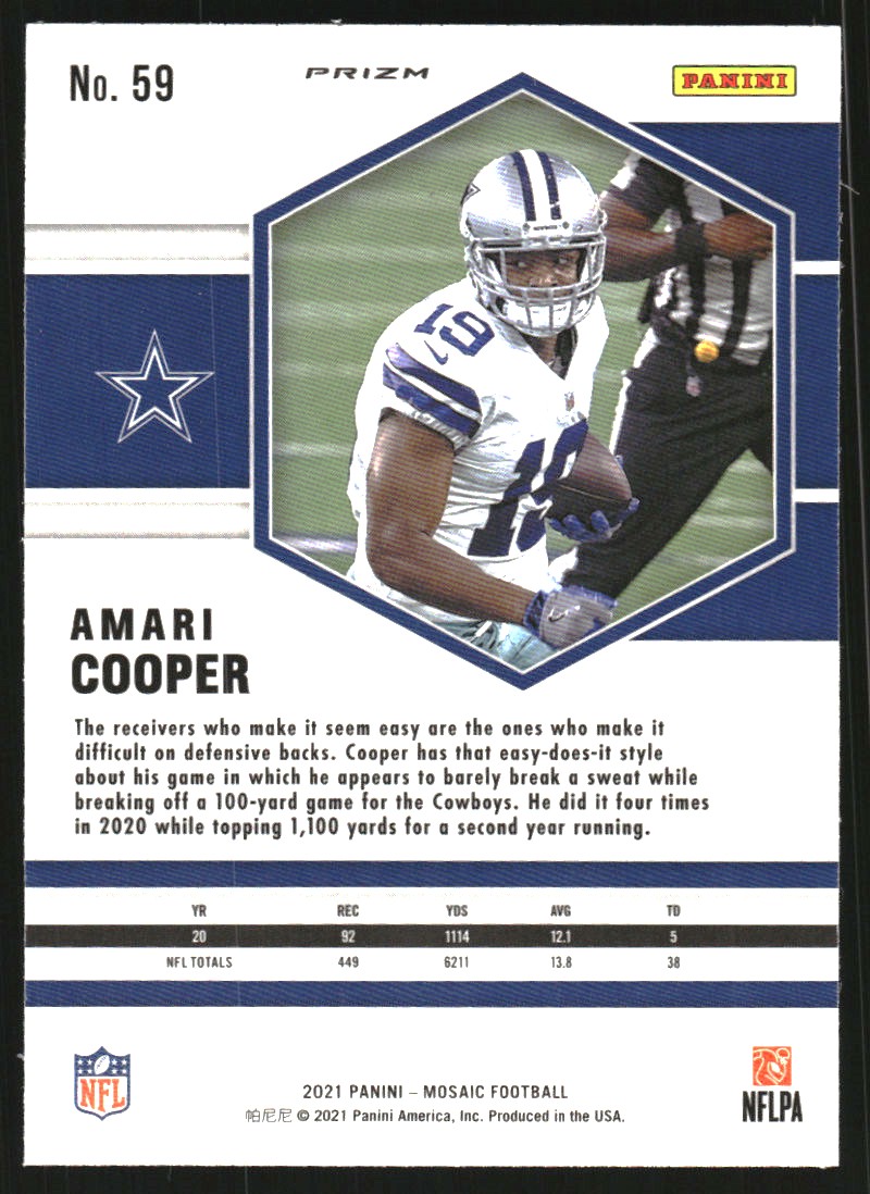 2021 Panini Mosaic Mosaic Reactive Blue #59 Amari Cooper