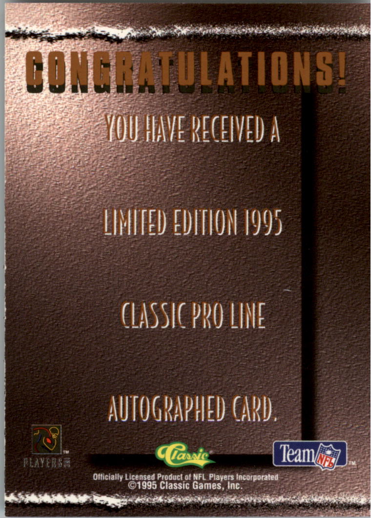 1995 Pro Line Autographs #104 Errict Rhett/1400 back image