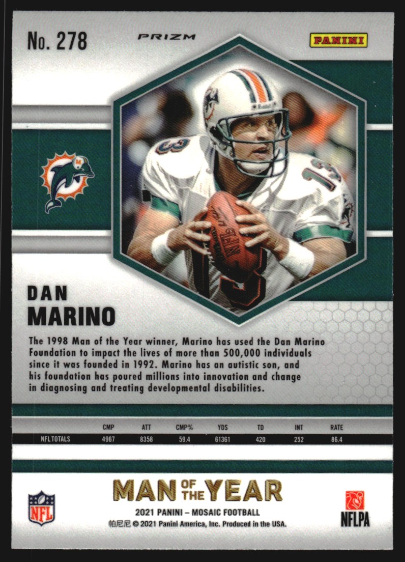 2021 Panini Mosaic Silver #278 Dan Marino MOY