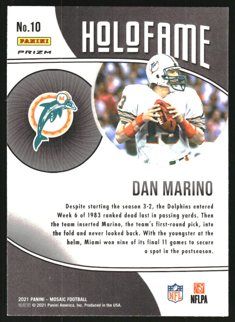 2021 Panini Mosaic HoloFame Mosaic Green #10 Dan Marino