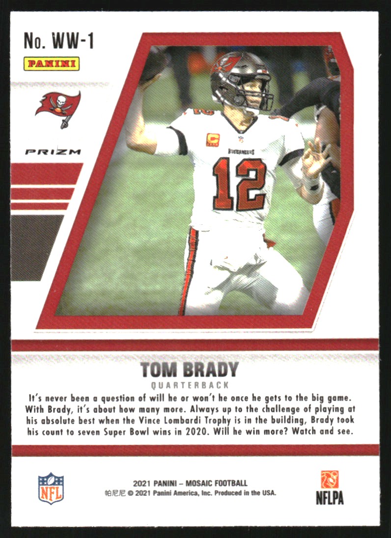 2021 Panini Mosaic Will to Win Mosaic #1 Tom Brady