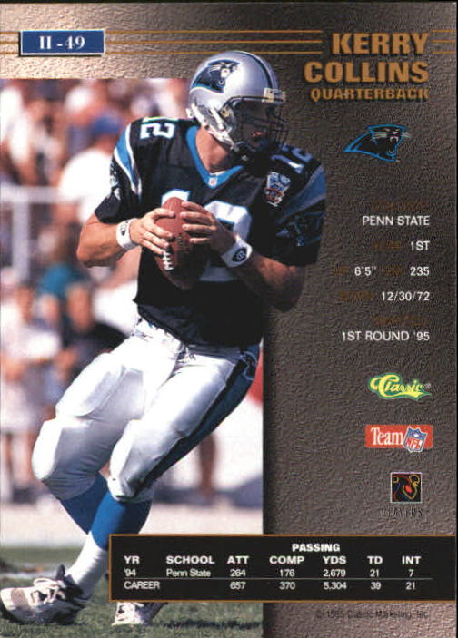 1995 Pro Line Series 2 Printer's Proofs #49 Kerry Collins back image