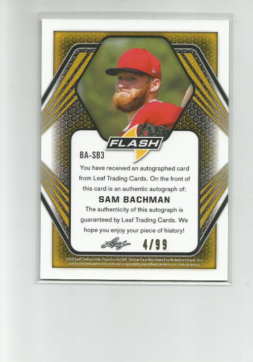 2021 Leaf Flash Navy #BASB3 Sam Bachman back image