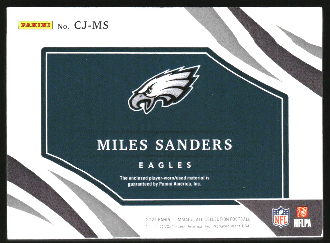 2021 Immaculate Collection Clearly Immaculate Jerseys #30 Miles Sanders