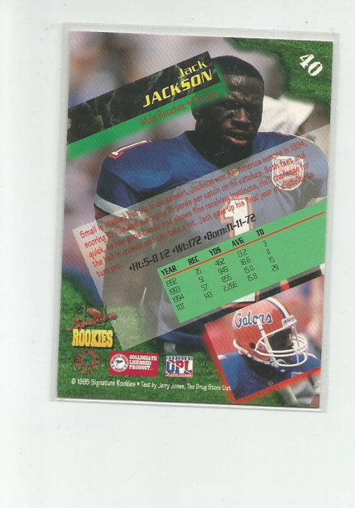 1995 Signature Rookies Autographs #40 Jack Jackson back image