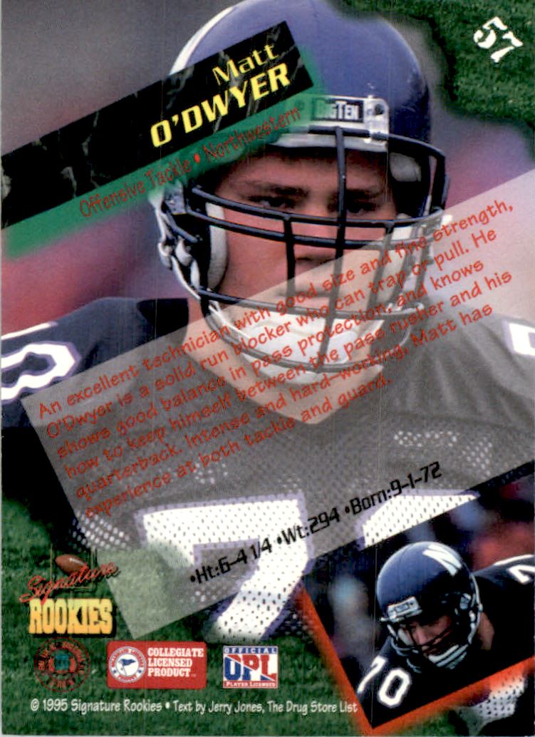 1995 Signature Rookies Autographs International #57 Matt O'Dwyer back image