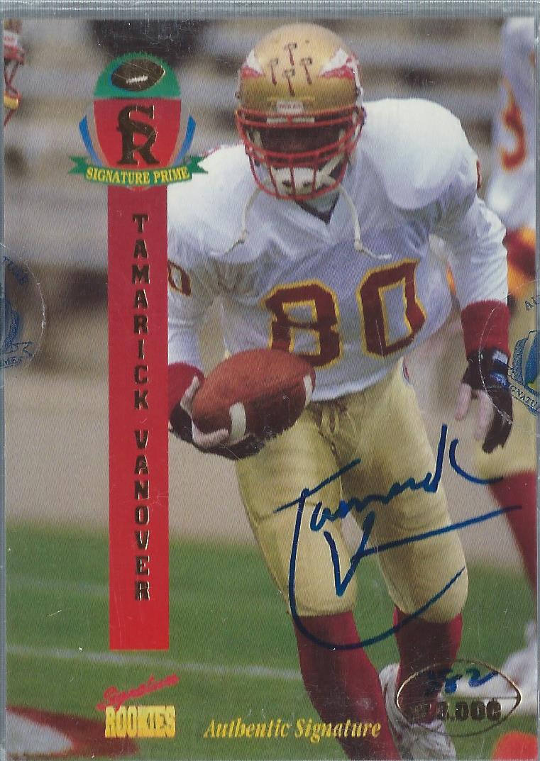 1995 Signature Rookies Signature Prime Autographs #44 Tamarick Vanover