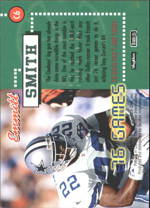 1995 SkyBox Impact Countdown #C6 Emmitt Smith