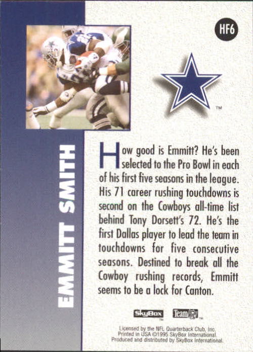 1995 SkyBox Impact Future Hall of Famers #HF6 Emmitt Smith