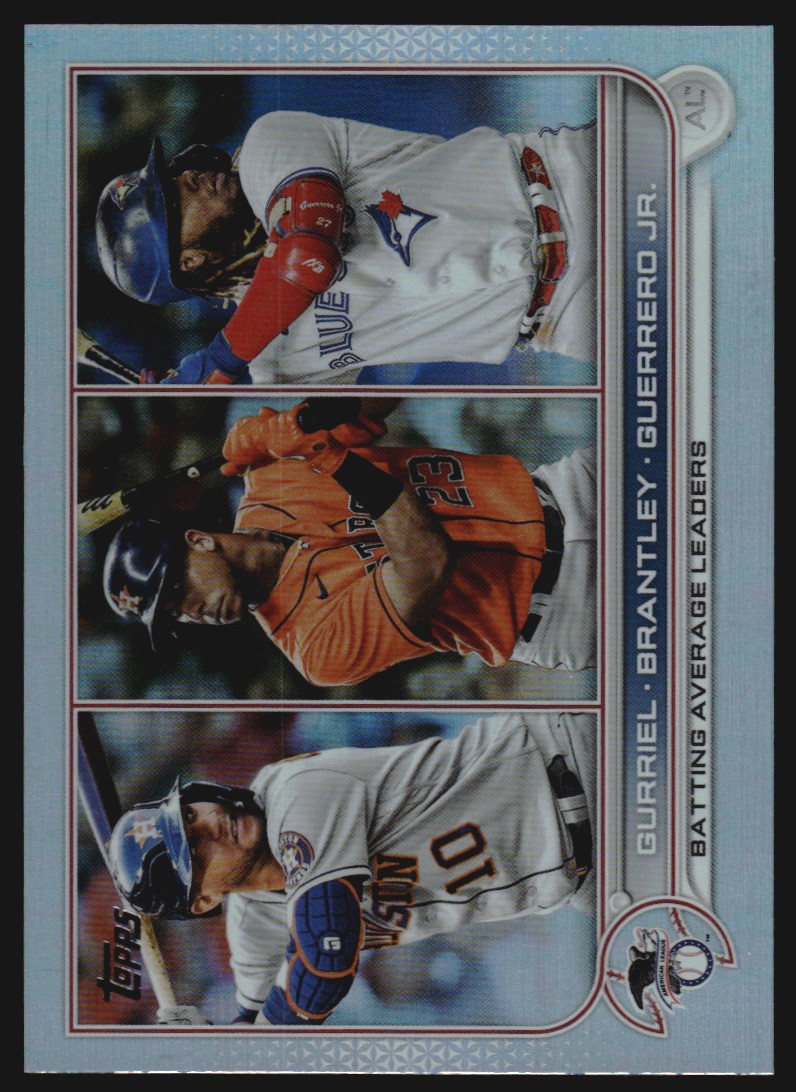 2022 Topps Rainbow Foil #165 Yuli Gurriel/Michael Brantley/Vladimir Guerrero Jr. LL
