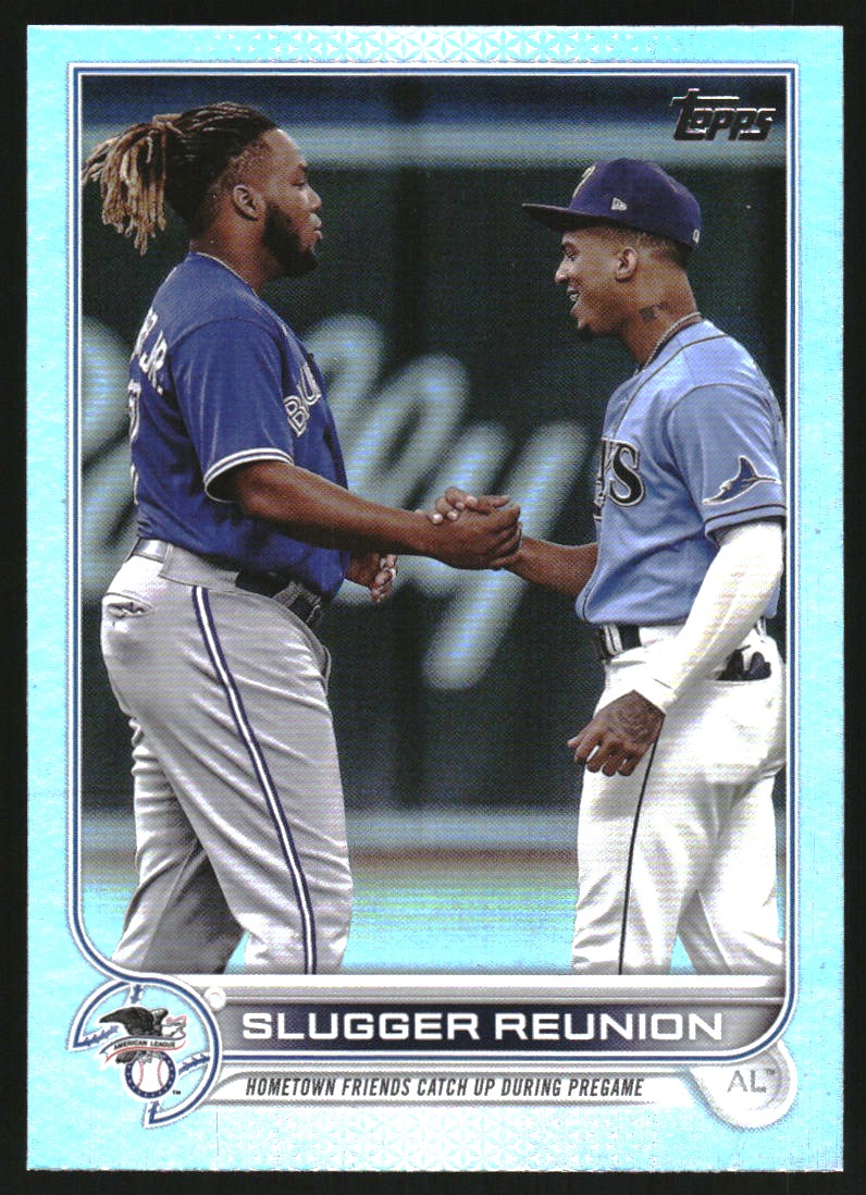2022 Topps Rainbow Foil #329 Slugger Reunion/Wander Franco/Vladimir Guerrero Jr.