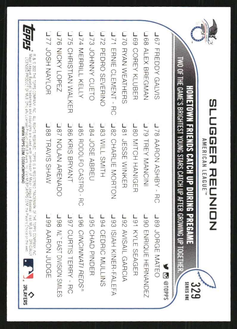 2022 Topps Royal Blue #329 Slugger Reunion/Wander Franco/Vladimir Guerrero Jr.