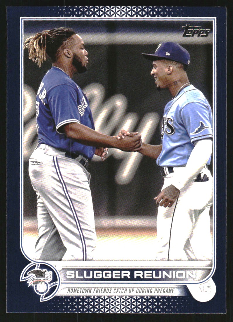 2022 Topps Royal Blue #329 Slugger Reunion/Wander Franco/Vladimir Guerrero Jr.