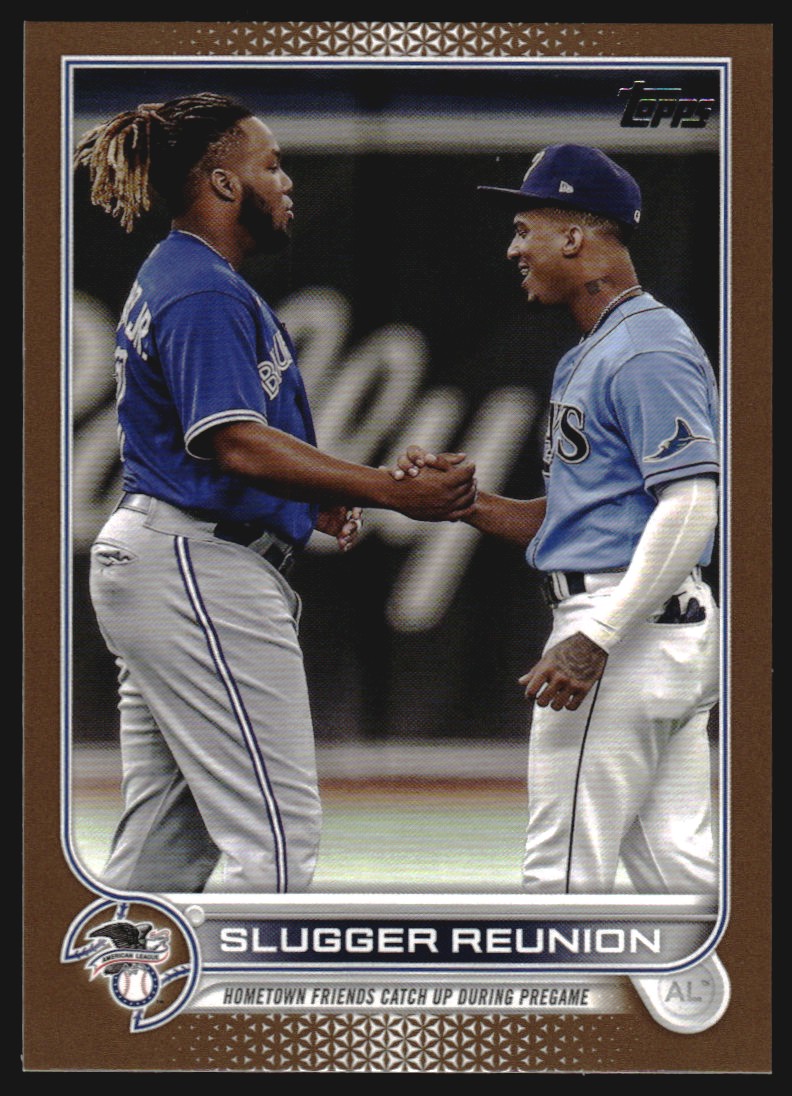 2022 Topps Gold #329 Slugger Reunion/Wander Franco/Vladimir Guerrero Jr.