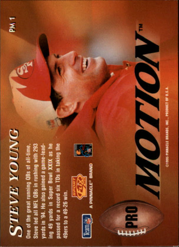1995 Sportflix ProMotion #PM1 Steve Young back image