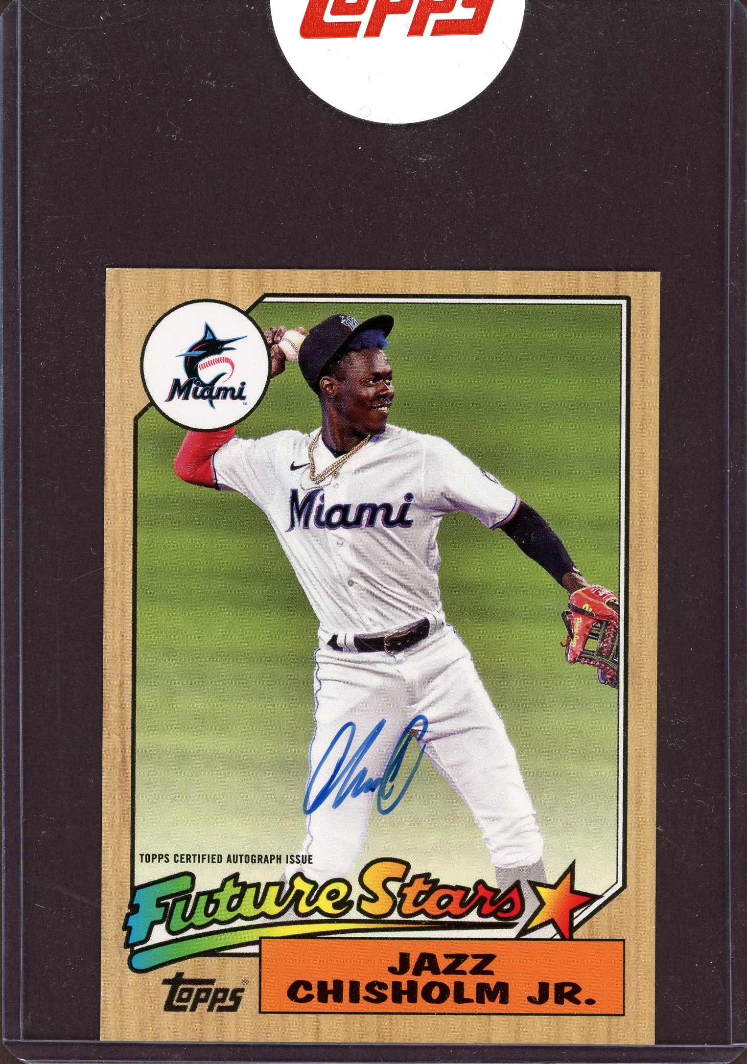 2022 Topps Oversized '87 Topps Future Stars Autographs #87FSAJC Jazz Chisholm Jr.
