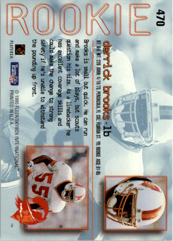 1995 Ultra #470 Derrick Brooks back image