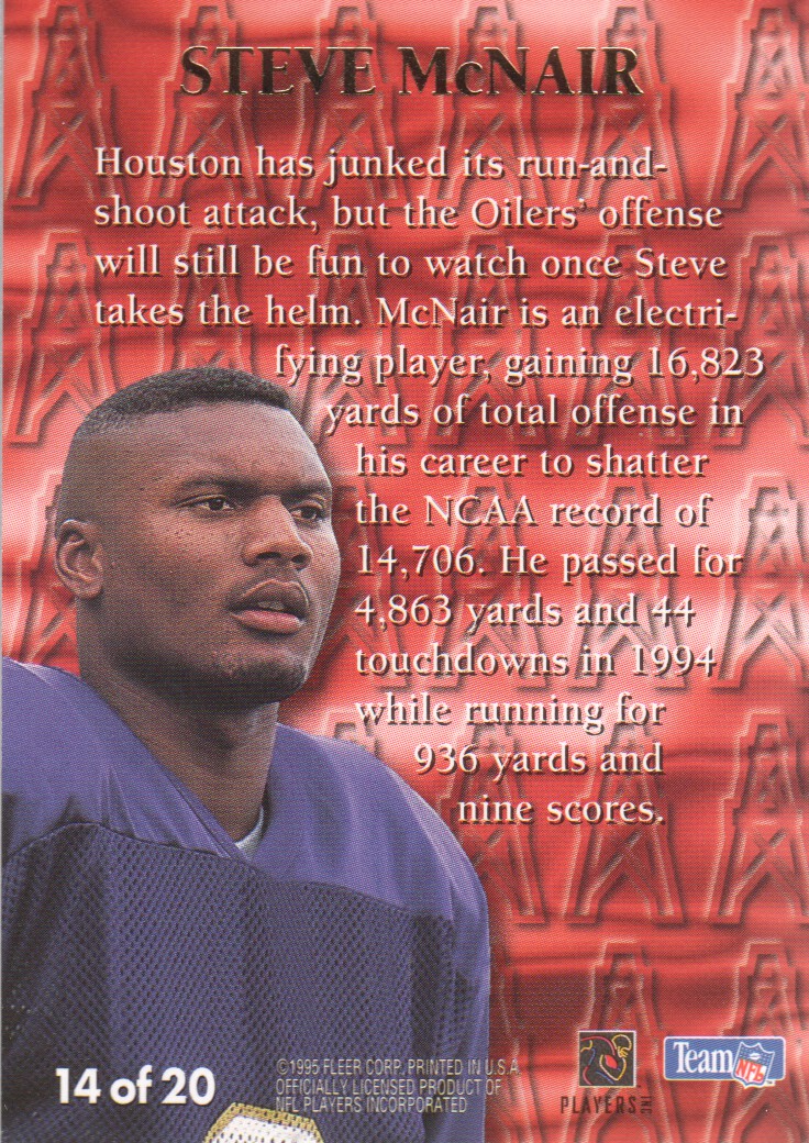 1995 Ultra First Rounders #14 Steve McNair back image