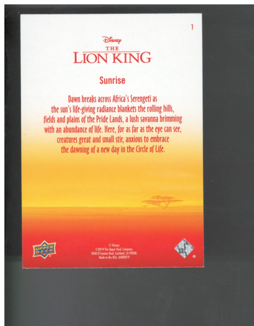 B2694- 2020 The Lion King Card #s 1-125 +Inserts -You Pick- 15+