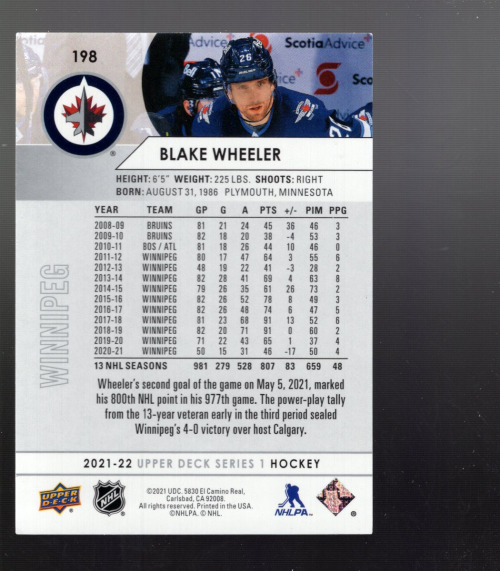 B0261- 2021-22 Upper Deck Hockey #s 1-250 +Rookies -You Pick- 15+ FREE US SHIP - Picture 178 of 194